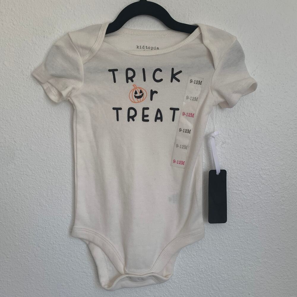 NWT Kidtopia Trick or Treat Onesie‎ Bodysuit in White